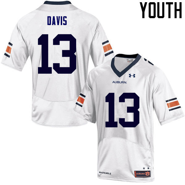 Youth Auburn Tigers #13 Javaris Davis White College Stitched Football Jersey